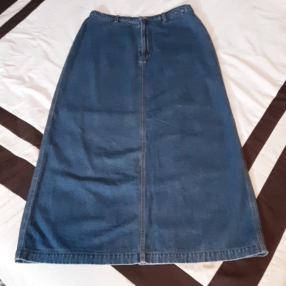 Chico's Dresses & Skirts - Long Denim Skirt Chico's Back Slit Size 2